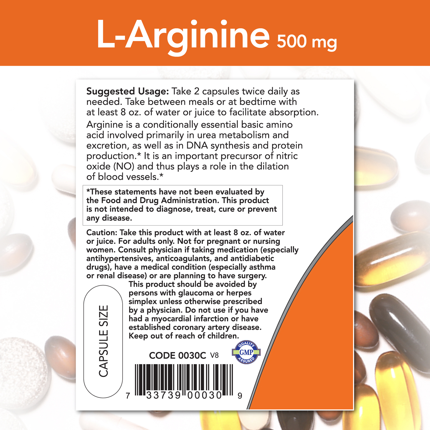 L- Arginina 500 mg (100 VegCaps) / L-Arginine 500 mg