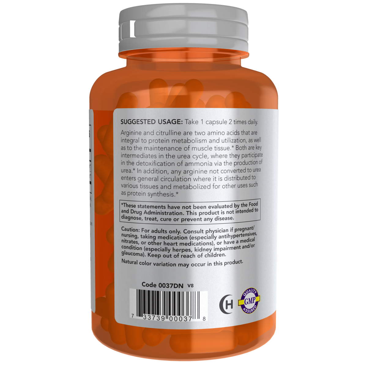 Arginina y Citrulina 500 mg / 250 mg /Arginine & Citrulline 500 mg / 250 mg (120 VCAPS)