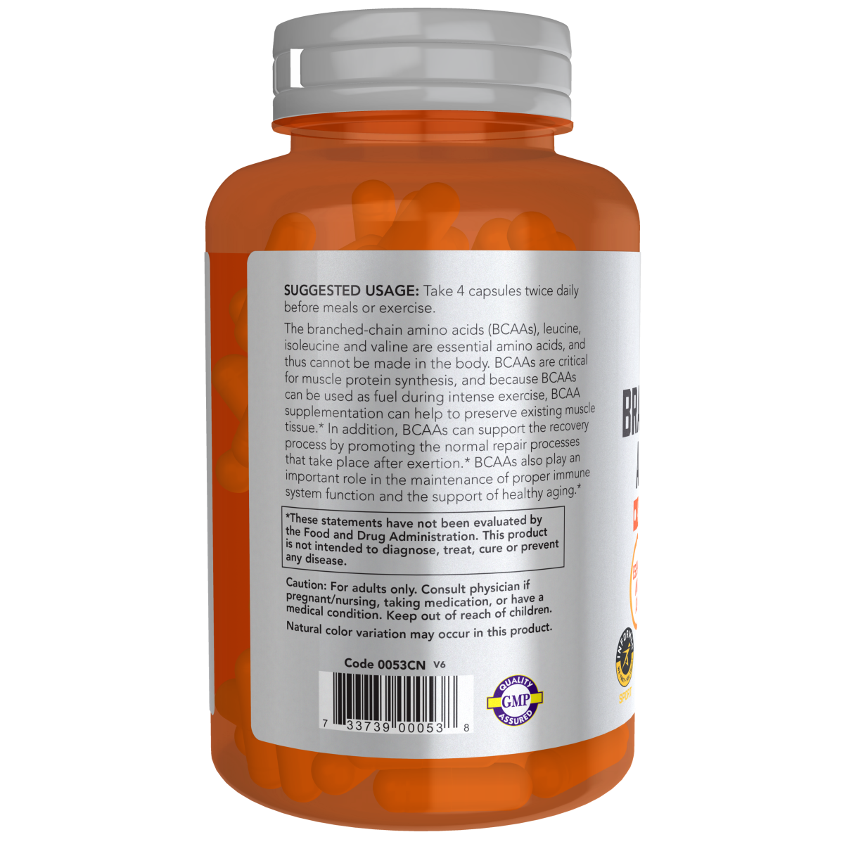 Aminoácidos de cadena ramificada (120 Veg Caps)/ Branched Chain Amino Acids