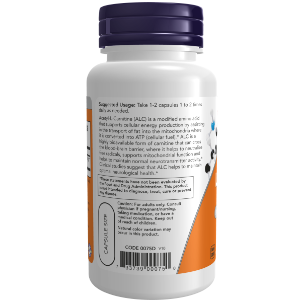 Acetil-L-Carnitina 500 mg (50 Veg Caps) / Acetyl-L-Carnitine 500 mg (Veg Caps)