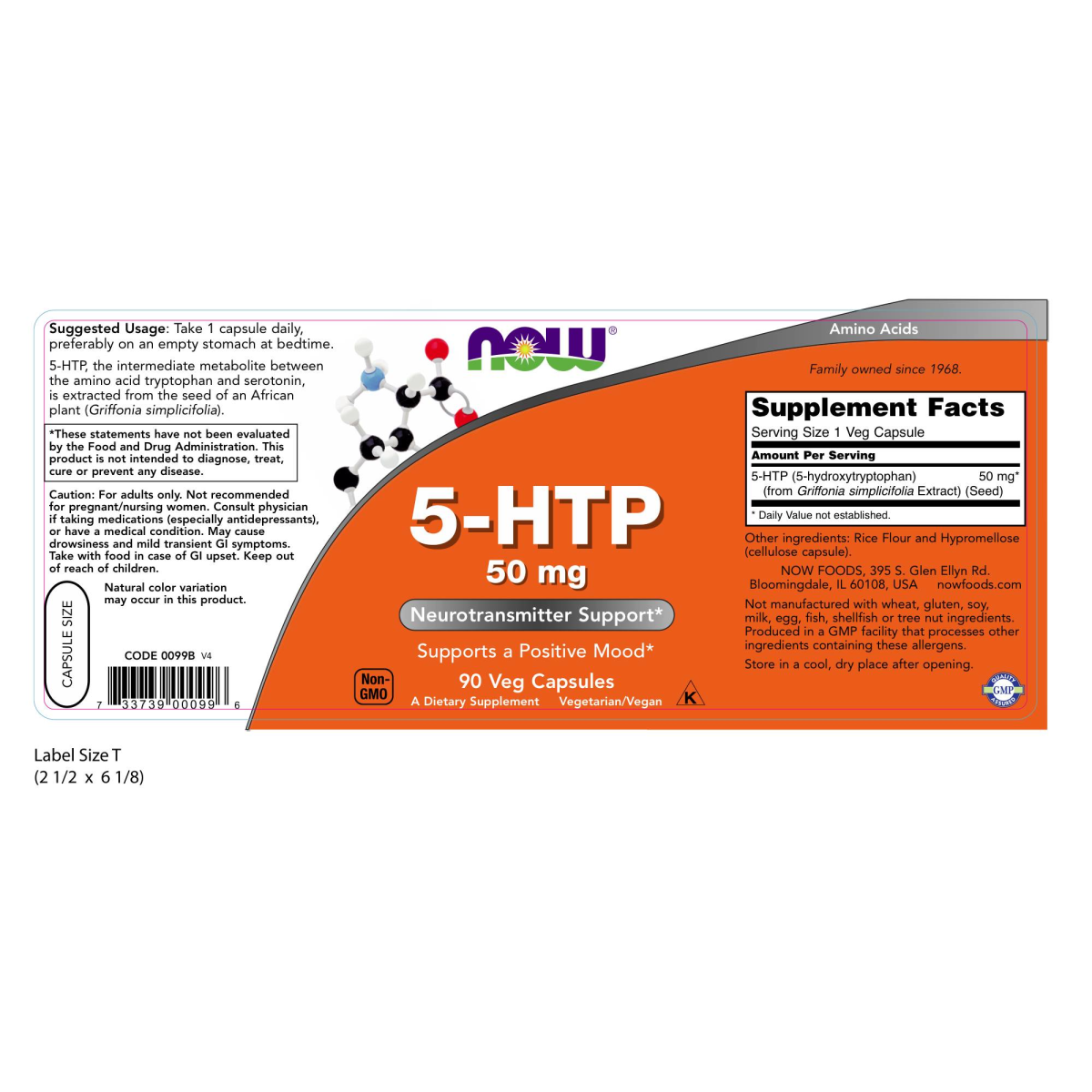 5-HTP 50 mg (90 Veg Caps)