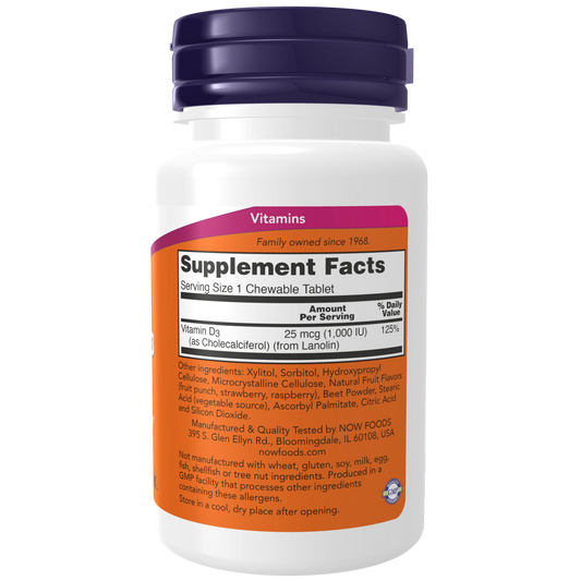 Vitamin D-3 1000 IU (180 Masticables)/ Chewables