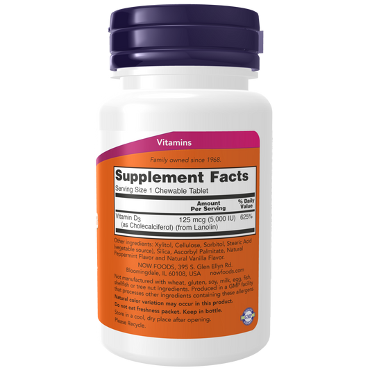 Vitamin D-3 5000 IU (120 Masticables) /Chewables