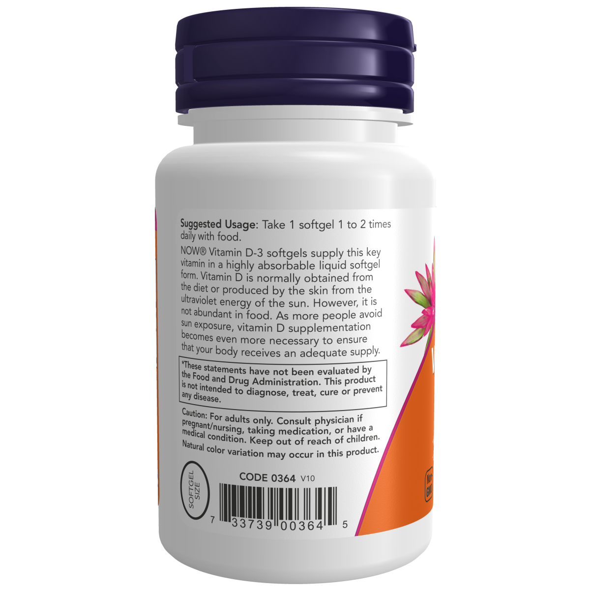 Vitamina D-3 400 IU (180 Softgels) / Vitamin D-3 400 IU