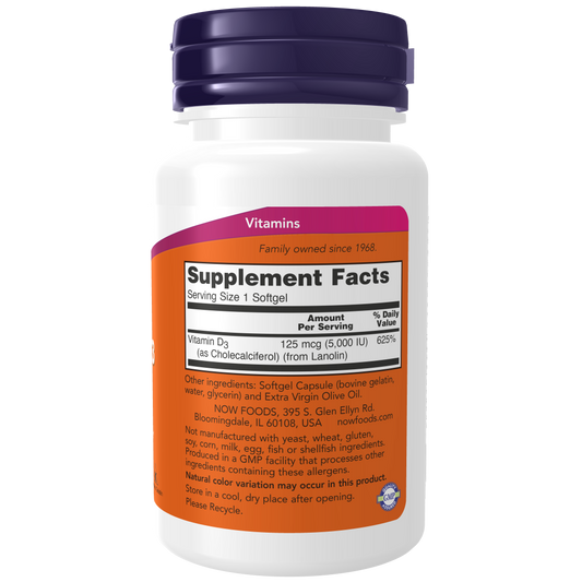 Vitamina D-3 5000 IU (120 softgels) / Vitamin D3 5000 IU