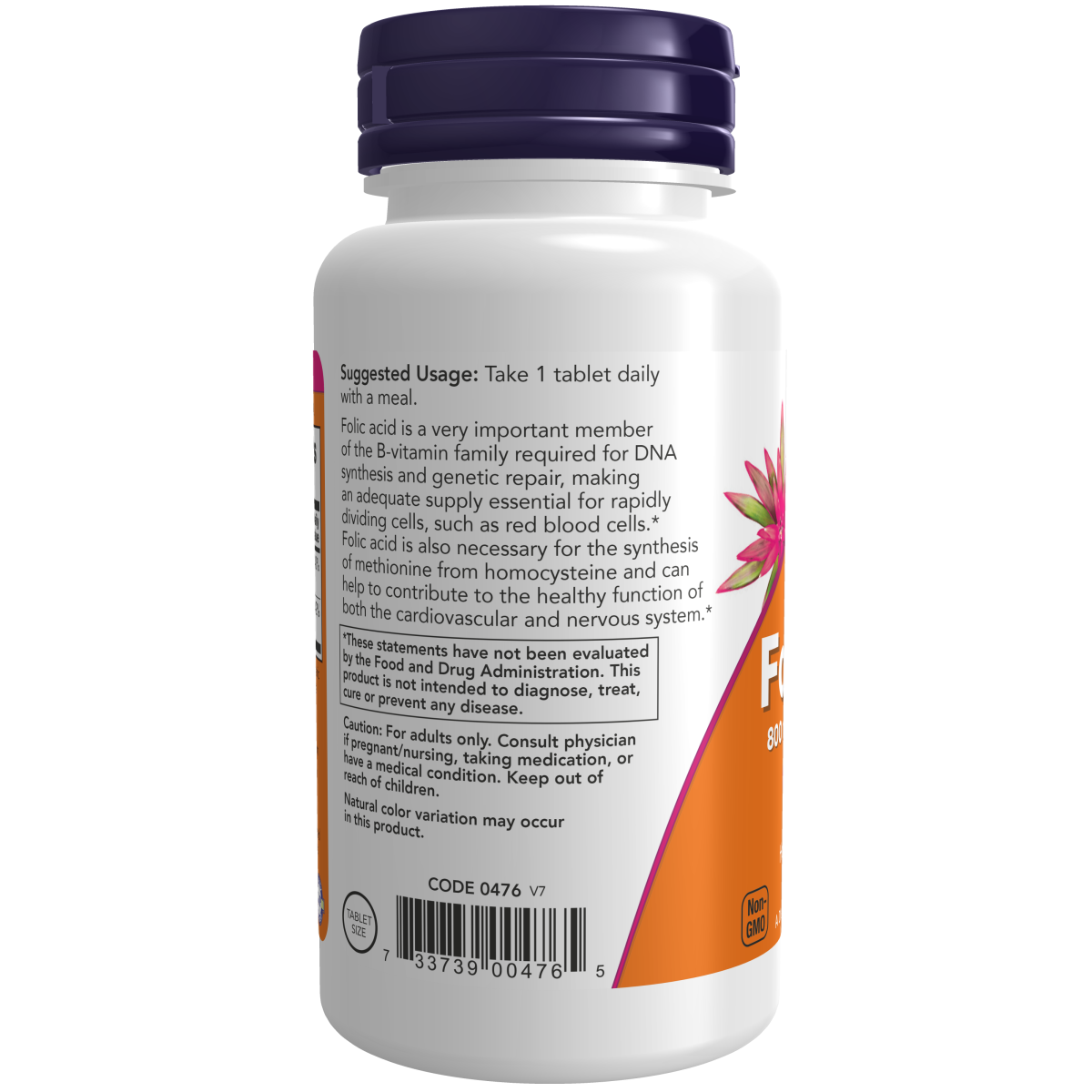 Ácido fólico con Vitamina B-12 800 mcg (250 tablets) / Folic Acid with Vitamin B-12
