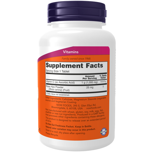 Vitamina C 1000mg con Escaramujo (100 tablets)/ Vitamin C-1000mg With Rose hips. LIBERACION SOSTENITA/ SUSTAINABLE RELEASE.