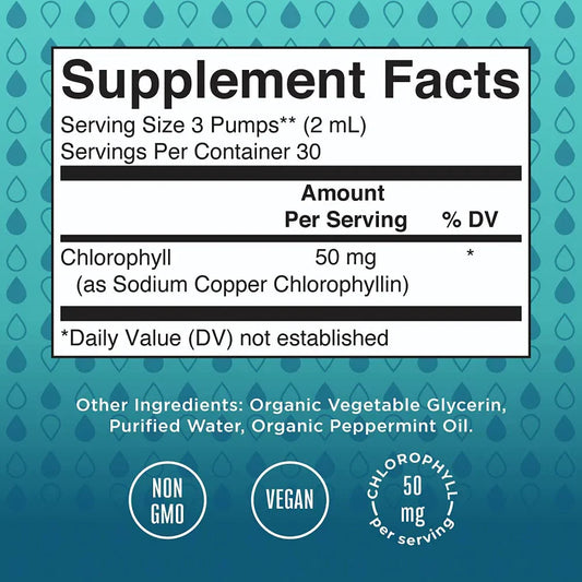Gotas de clorofila líquida vegana (60ml) /Vegan Chlorophyll Liquid Drops 2 oz