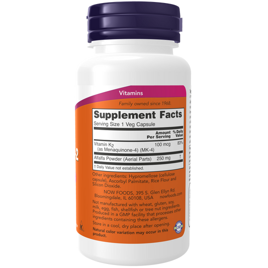 Vitamina K -2 100 mcg (100 Veg Caps) / Vitamin K-2 100 mcg