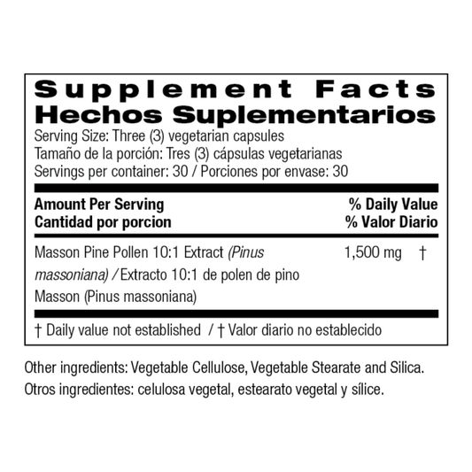 Polen De Pino 1,500 Mg (90 Capsulas), Bio Nutrition