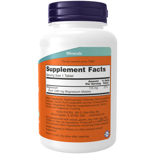 Malato de magnesio 1000 mg (180 TAB) /Magnesium Malate 1000 mg Tablets