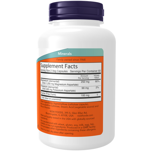 Aspartato de magnesio y potasio vcaps / Magnesium & Potassium Aspartate Veg Capsules