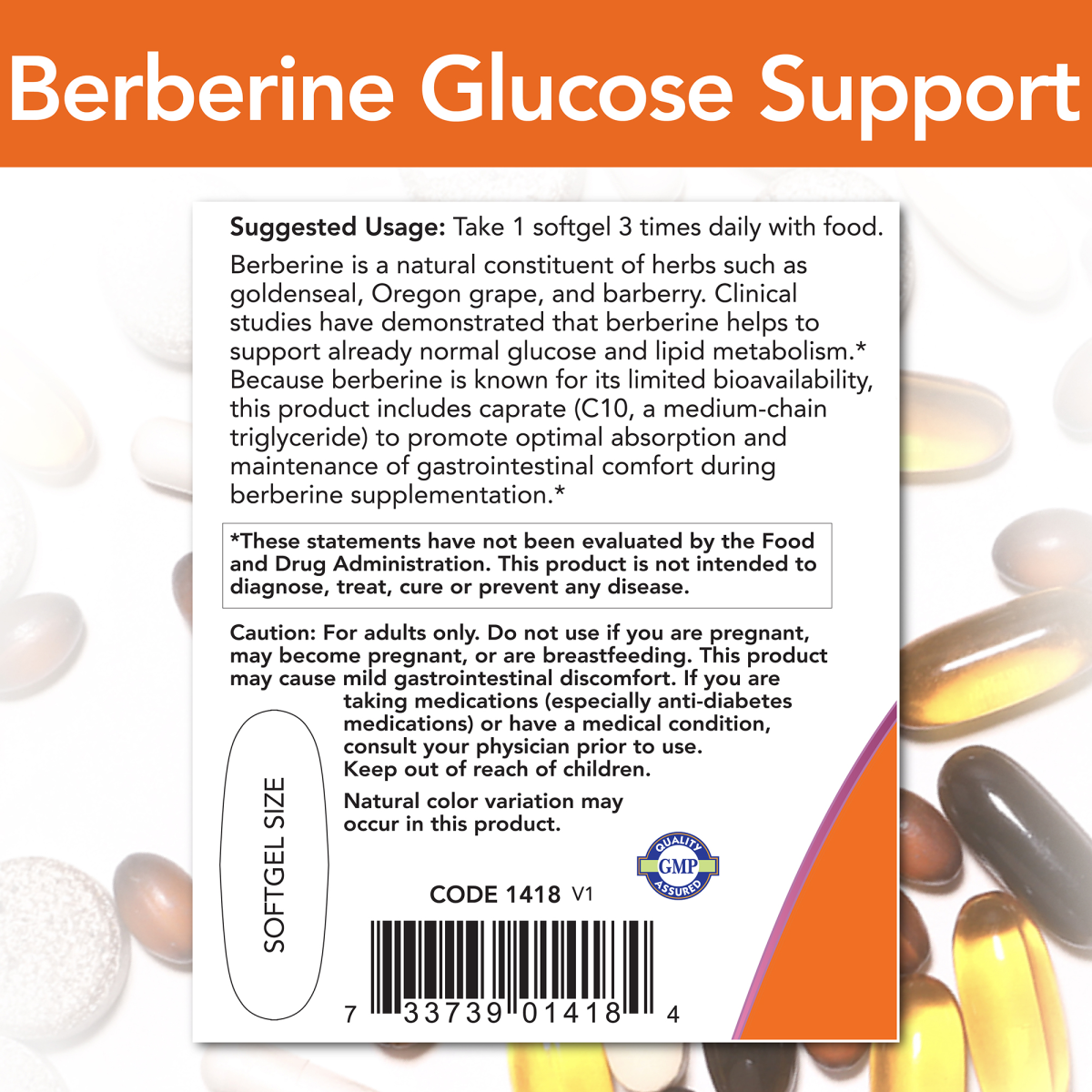 Berberina Soporte de Glucosa (90 Softgels) / Berberine Glucose Support