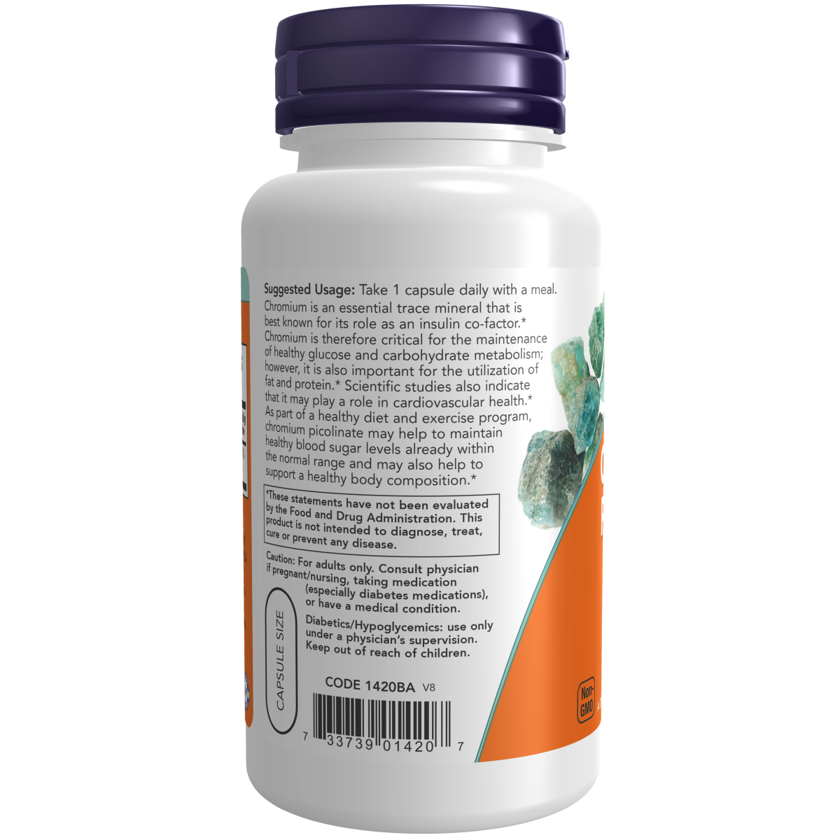 Picolinato de cromo 200 mcg (100 Veg Caps) / Chromium Picolinate 200 mcg