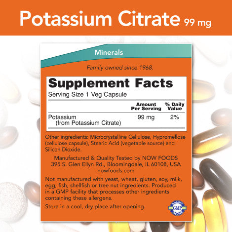 Potasio Citrato 99 mg (180 Veg Caps)/ Potassium Citrate 99 mg