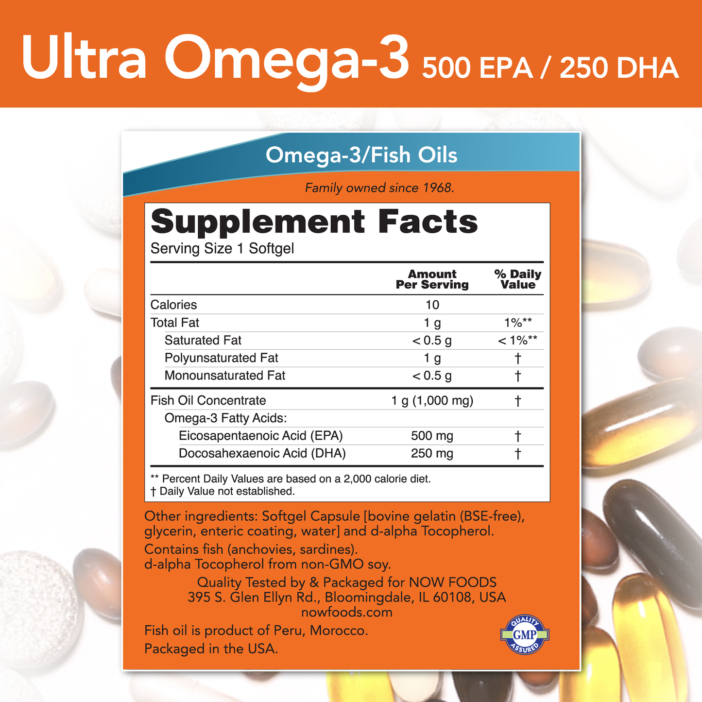 Ultra omega 3 Fish oil 500EPA/250DHA (90 SFG) / Ultra Omega-3 (Bovine Gelatin) 500EPA/250DHA