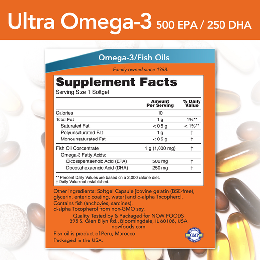 Ultra omega 3 Fish oil 500EPA/250DHA (90 SFG) / Ultra Omega-3 (Bovine Gelatin) 500EPA/250DHA