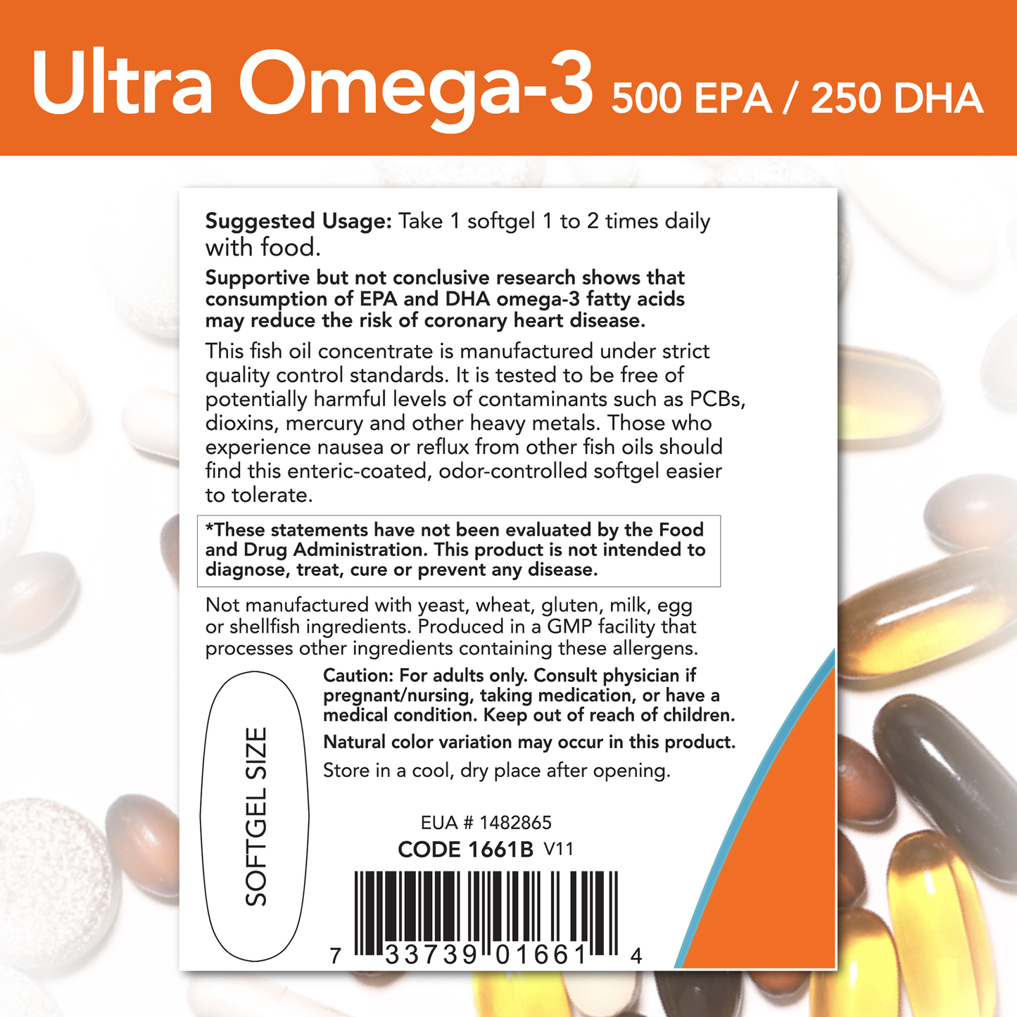 Ultra omega 3 Fish oil 500EPA/250DHA (90 SFG) / Ultra Omega-3 (Bovine Gelatin) 500EPA/250DHA