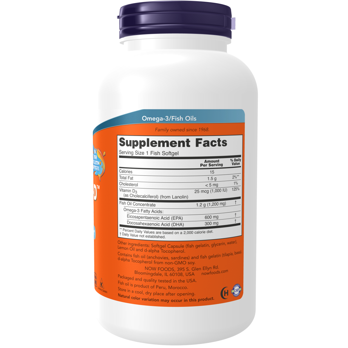 Ultra Omega 3-D™ 600 EPA / 300 DHA /(Fish Gelatin) 180 Fish Softgels
