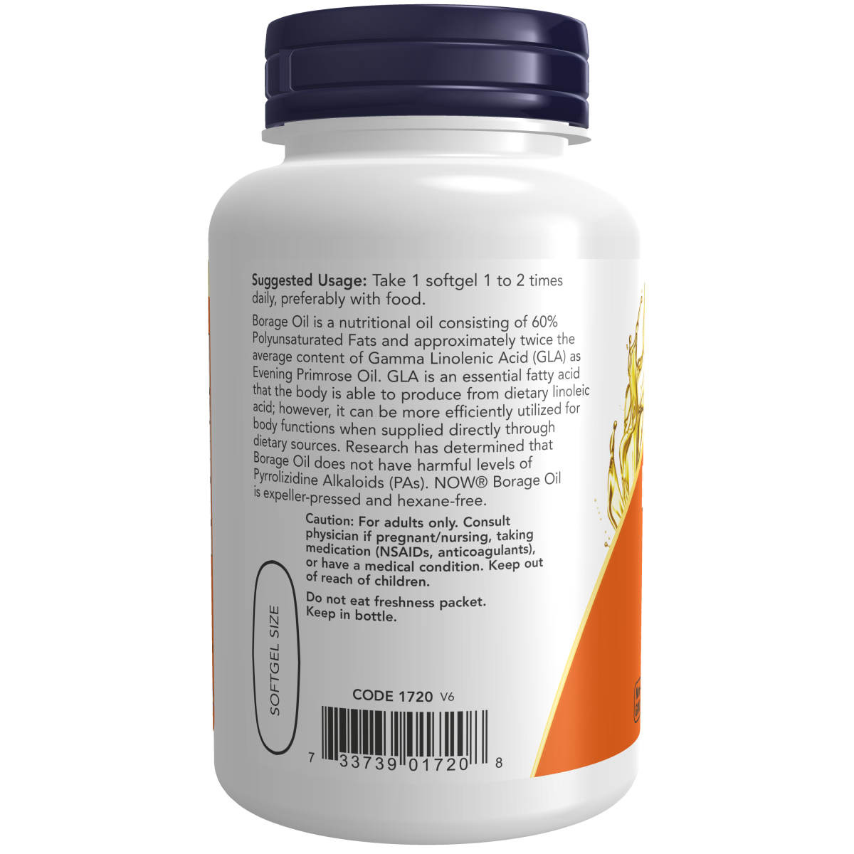 Aceite de Borraja 1000 mg (60 sofgtels) Omega BORAGE OIL