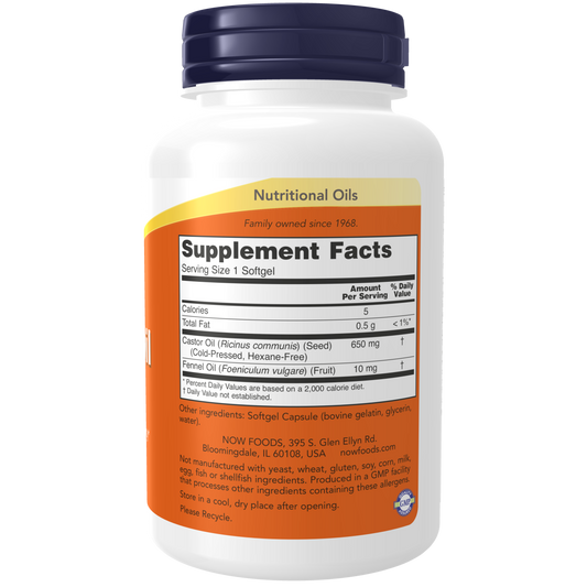 Aceite de Ricino 650 mg /Castor Oil 650 mg (120 Softgels)