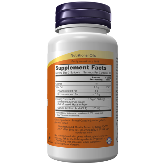 Aceite de onagra 500 mg (100 Softgels) / Evening Primrose Oil 500 mg
