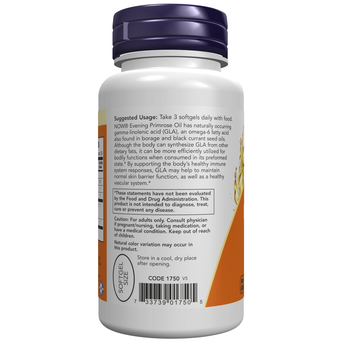 Aceite de onagra 500 mg (100 Softgels) / Evening Primrose Oil 500 mg
