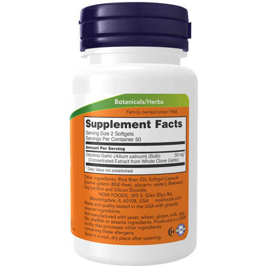 Extracto de Ajo 50 mg, sin Olor (100 softgels)