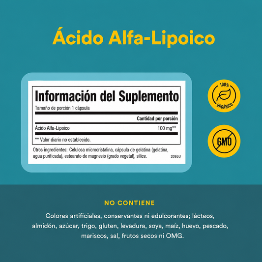 Ácido Alfa-Lipoico 100 mg 60 cap, Natural Factors