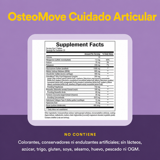 OsteoMove® Extra Resistencia Bienestar de Articulaciones 60 tab, Natural Factors