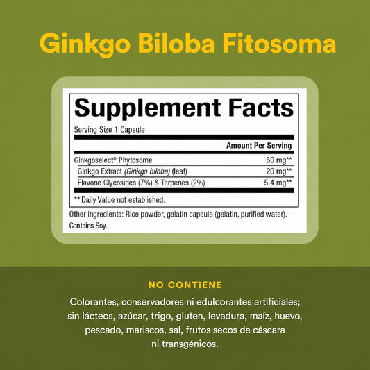 HerbalFactors® Ginkgo Biloba Fitosoma 60 mg 60 cap, Natural Factors