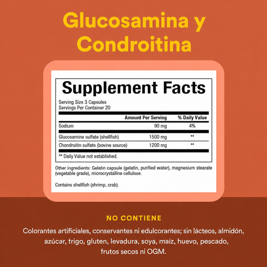 Glucosamina & Condroitina 500 mg & 400 mg 60 cap, Natural Factors