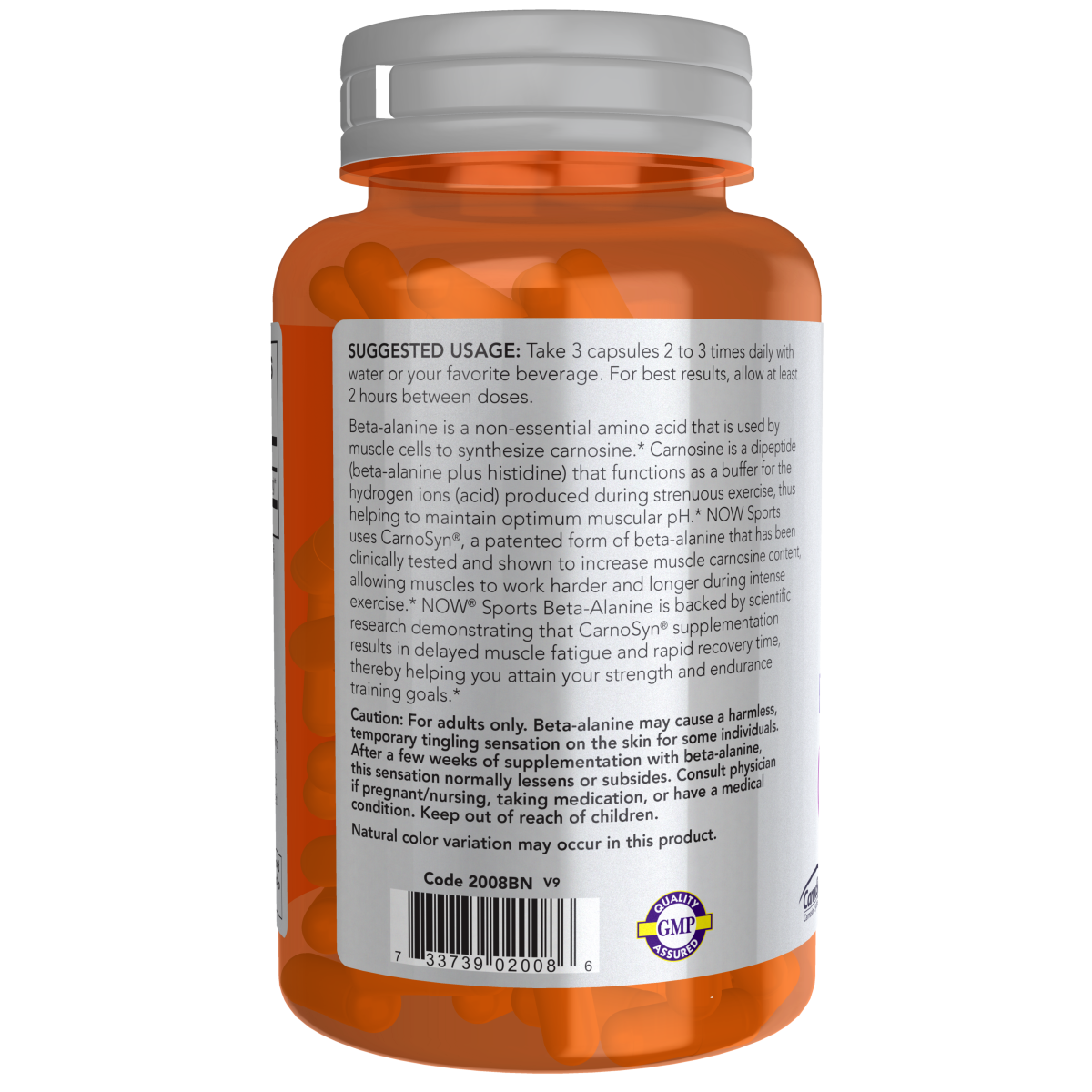 Beta-Alanina 750 mg (120 Veg Caps) /Beta-Alanine 750 mg