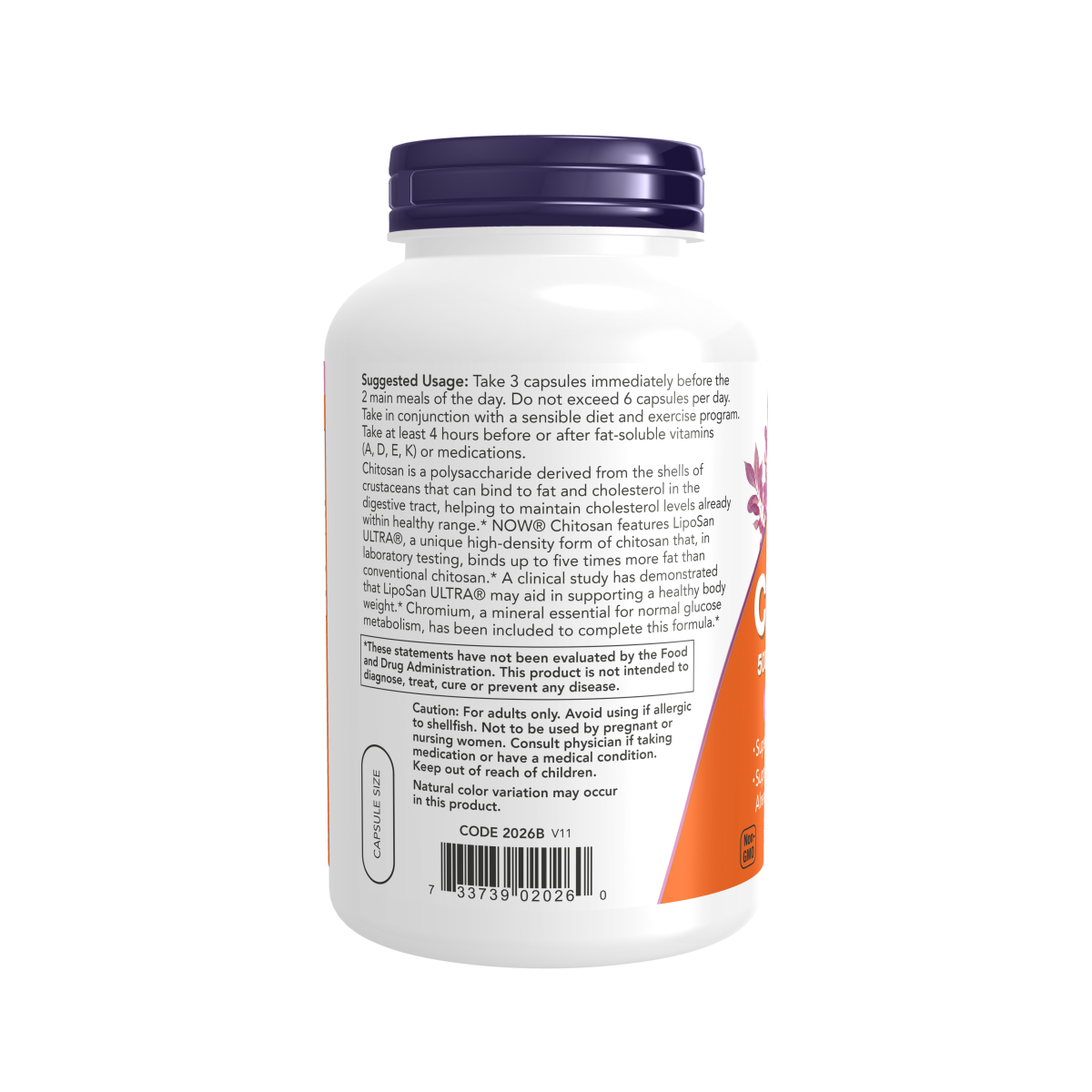 Chitosan 500 mg plus cromo (240 Veg Capsules)/Chromium