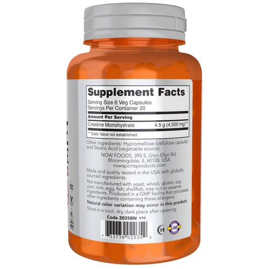 Monohidrato de Creatina 750 mg (120 Veg Caps)/ Creatine Monohydrate 750 mg