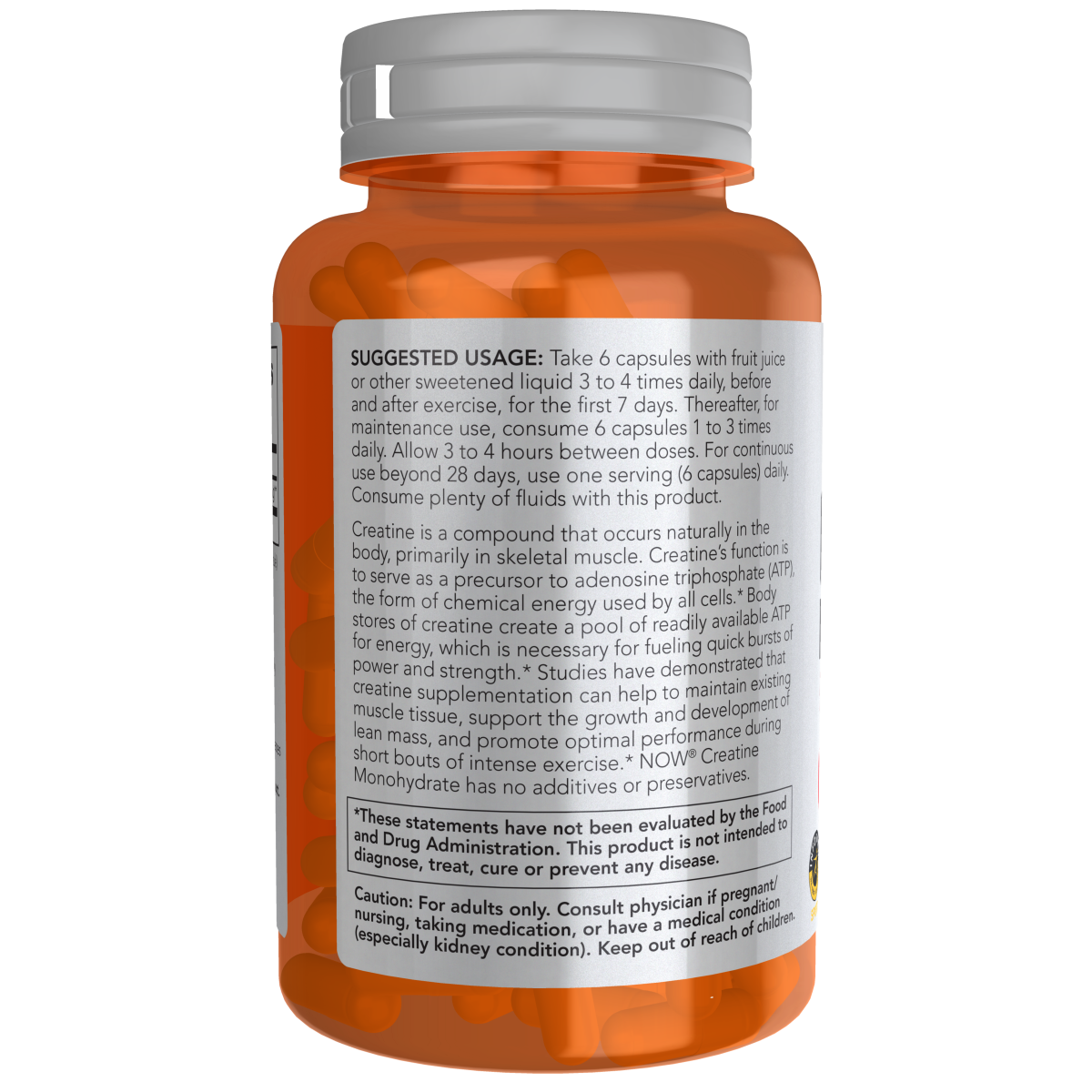 Monohidrato de Creatina 750 mg (120 Veg Caps)/ Creatine Monohydrate 750 mg