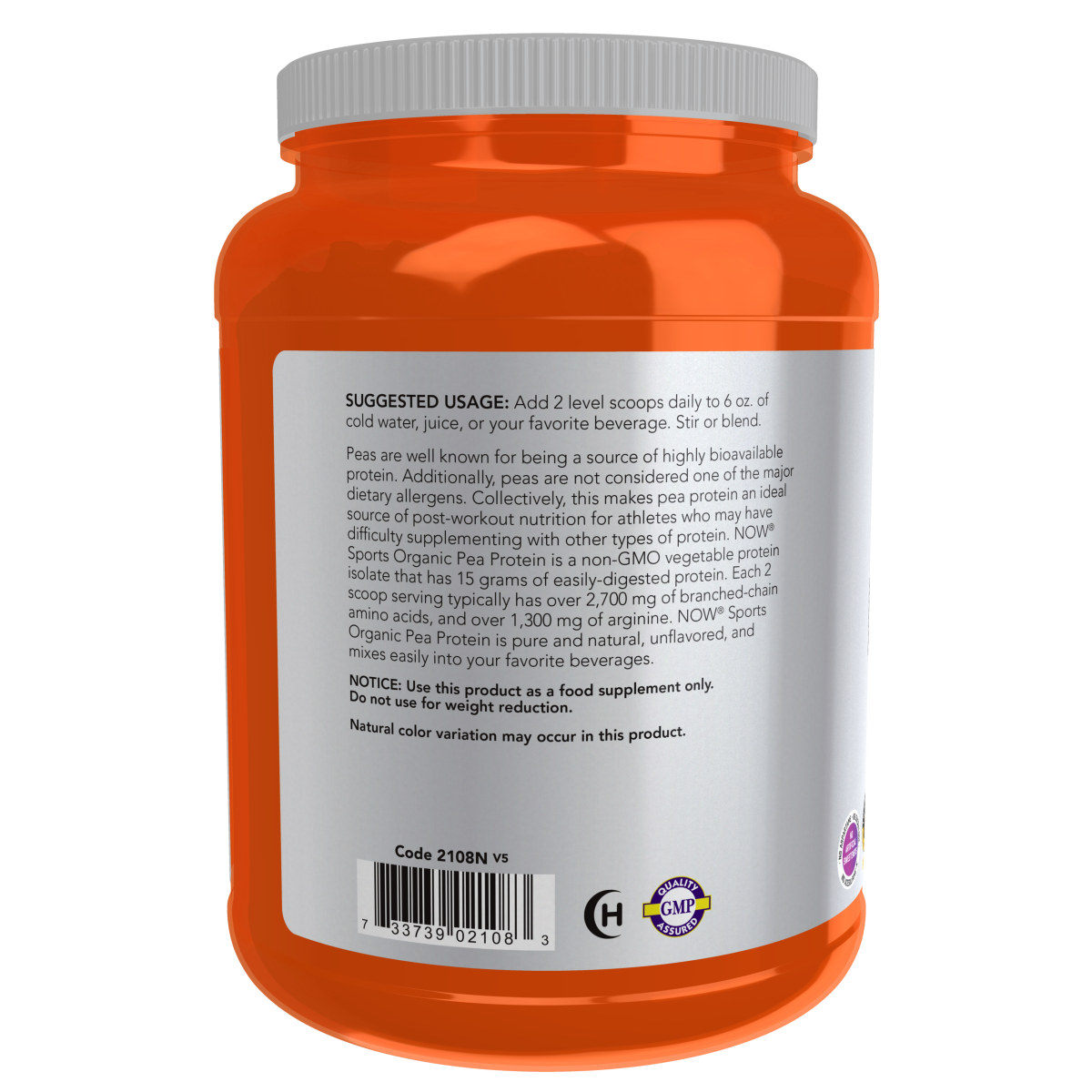 Pea Protein, Organic Powder 680gr (1.5 lbs)/ Proteína de guisante, polvo orgánico