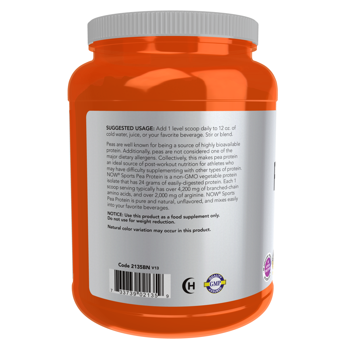 Proteína de guisante, polvo puro sin sabor 2lbs (907g)