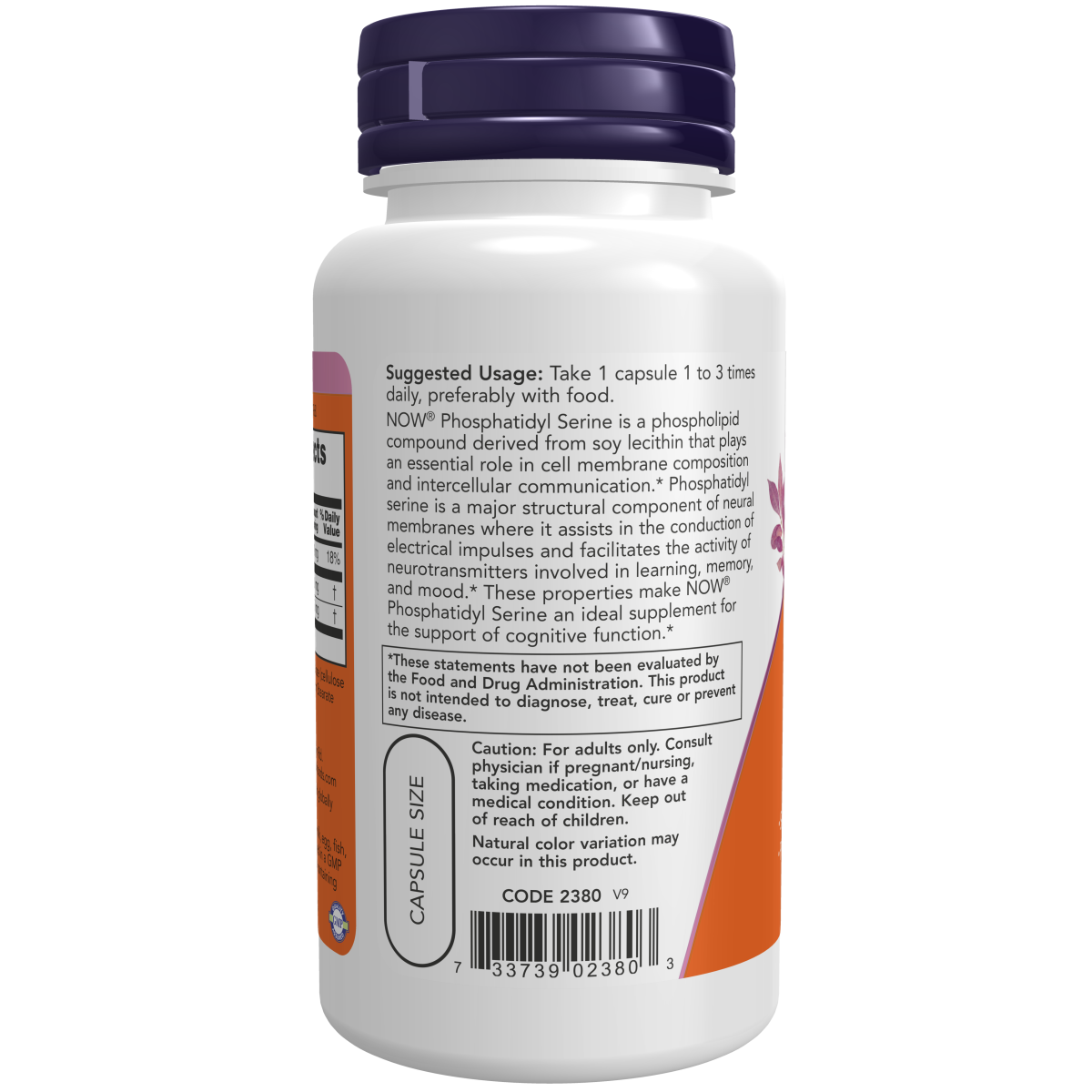 Fosfatidil Serina 100 mg (60 Veg Caps) /Phosphatidyl Serine 100 mg