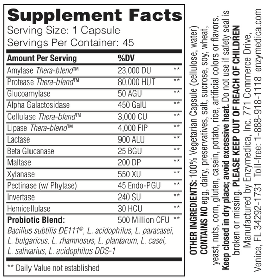Digest Gold™ + Probióticos (45 caps) , Apoyo Digestivo, Enzymedica