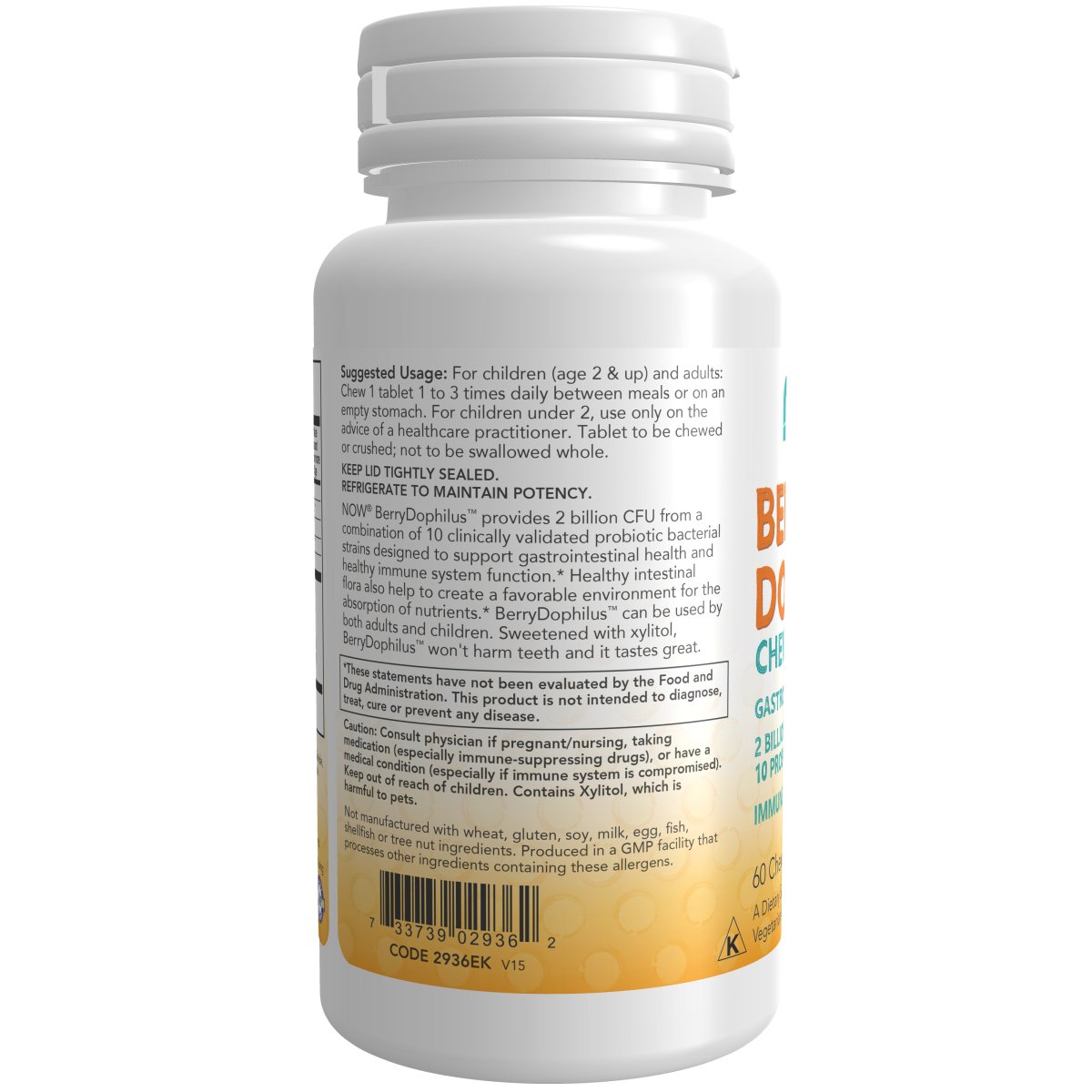 CC BerryDophilus™ Probiótico 10 2 billiones para Niños (60 masticables)