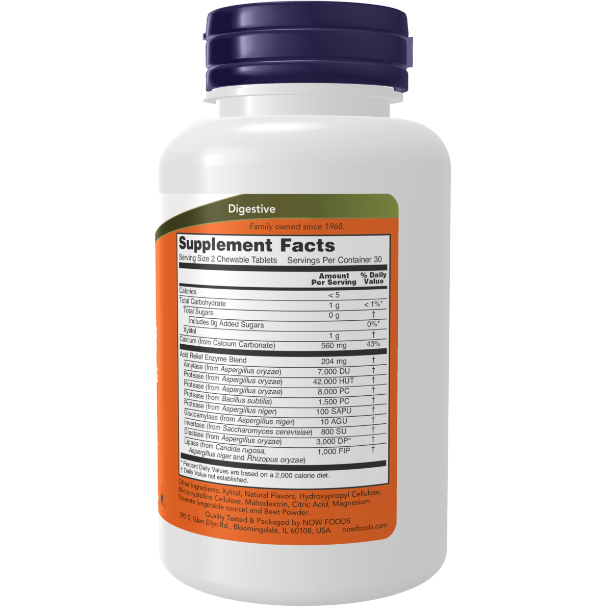 Alivio de acidez con enzimas (60 Chewables) / Acid Relief with Enzymes