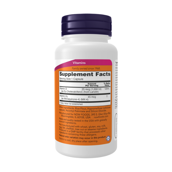 Vitamina D-3 1000 iu K-2 45 mcg (120 VCAPS)/ Vitamin D-3 & K-2 1000 IU 45 mcg