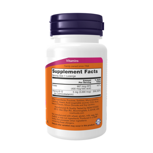 Vitamina B-12 5000 mcg (60 Pastillas) /Vitamin B-12 5000 mcg + Folic Acid