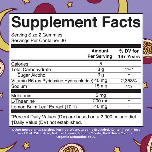 Gomitas de melatonina para dormir Adultos (60gomitas) / Adult Sleep Gummies, Passion Fruit, (60ct)