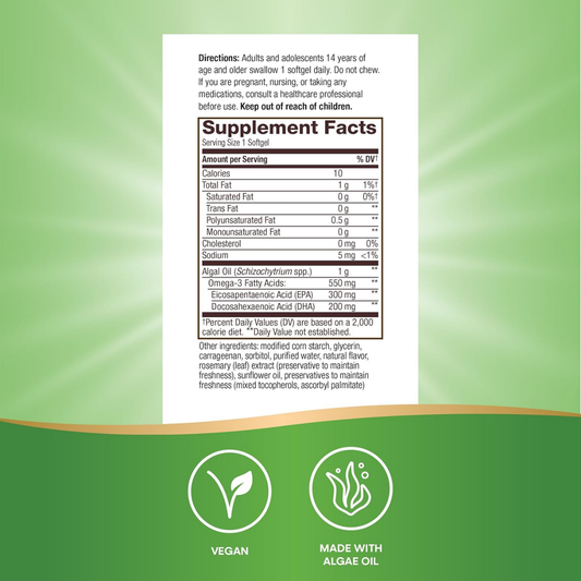 NutraVege - Omega-3 Vegetal - 500mg - 30 Cápsulas Blandas