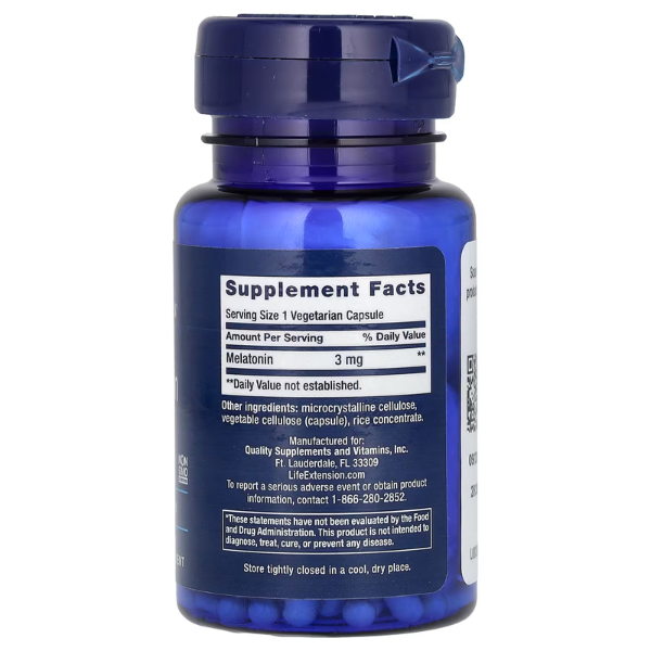 Melatonina 3mg (60 vcaps), Life Extension