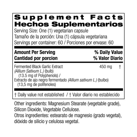 Ajo Negro Fermentado 450 Mg (60 Capsulas), Bio Nutrition