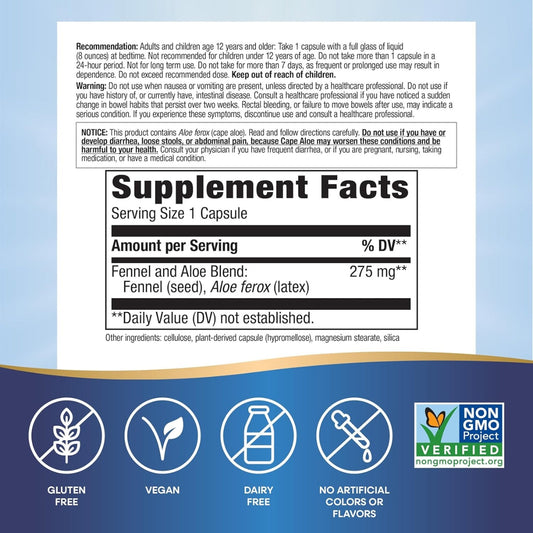 Aloe - Látex con Hinojo - 140mg - 100 Cápsulas Veganas
