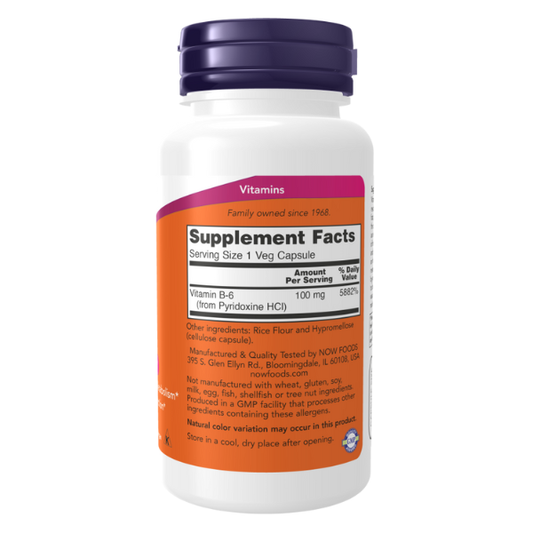 Vitamina B-6 100 mg250 Cápsulas